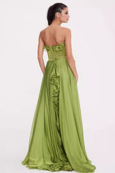 Colombine Strapless Ruffle Maxi Dress